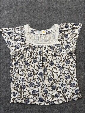 Cnc California Womans' Capped Ruffle Shirt  Size M